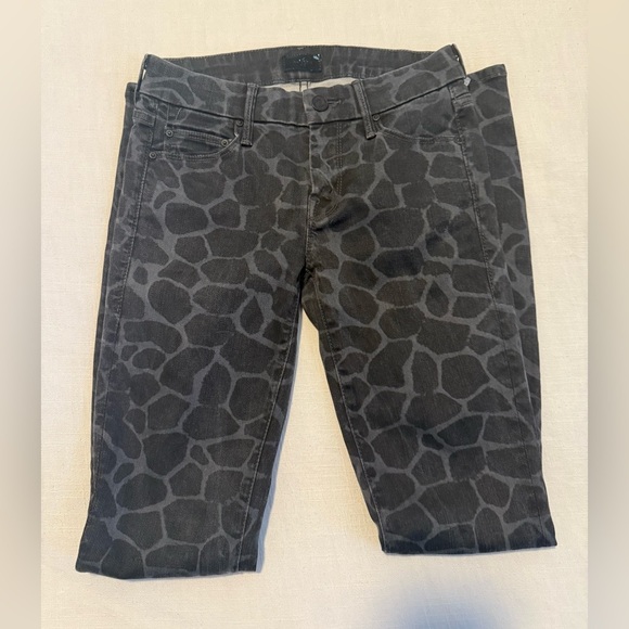 MOTHER The Looker Gray and Black Giraffe Print Skinny Jeans Womens size 25 - Picture 5 of 8